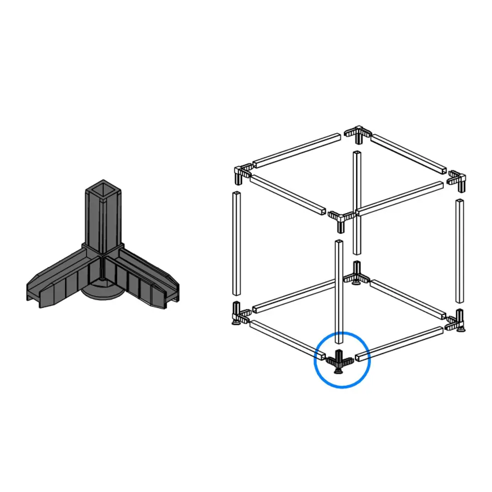 Santreyd Коннектор для мебельных профилей 15×15 мм с регулируемой опорой 82693916 STLM-0034282 - Вид №4