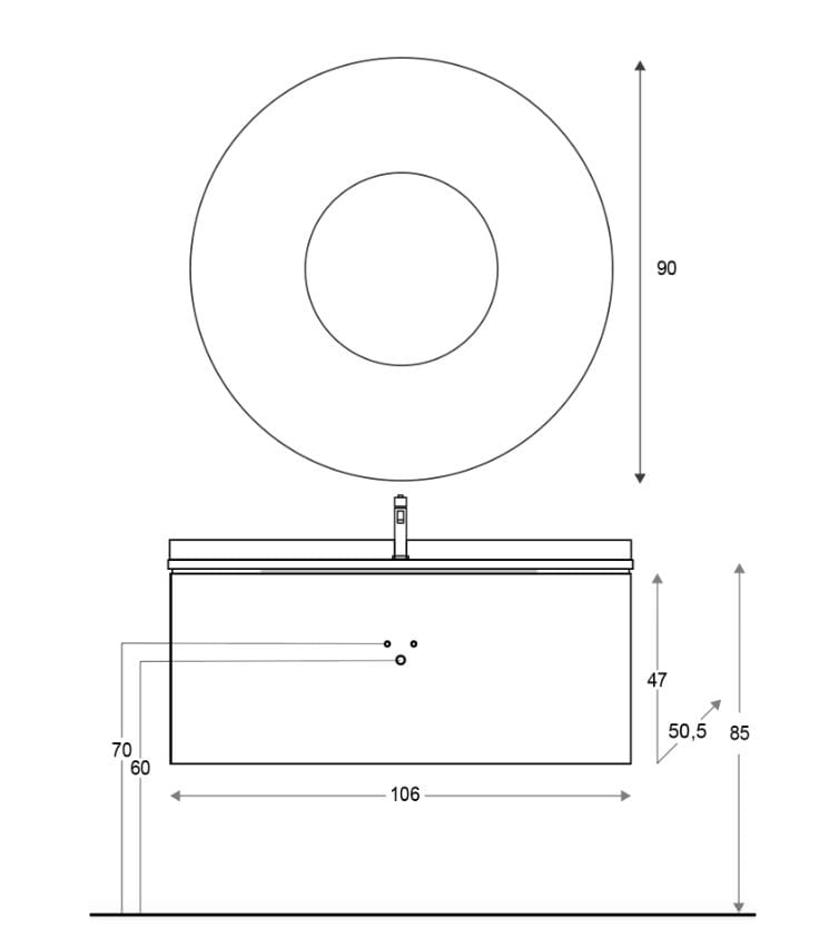Подвесной умывальник с ящиками Gaia Mobili Contemporary ARCH-00089483 - Вид №3
