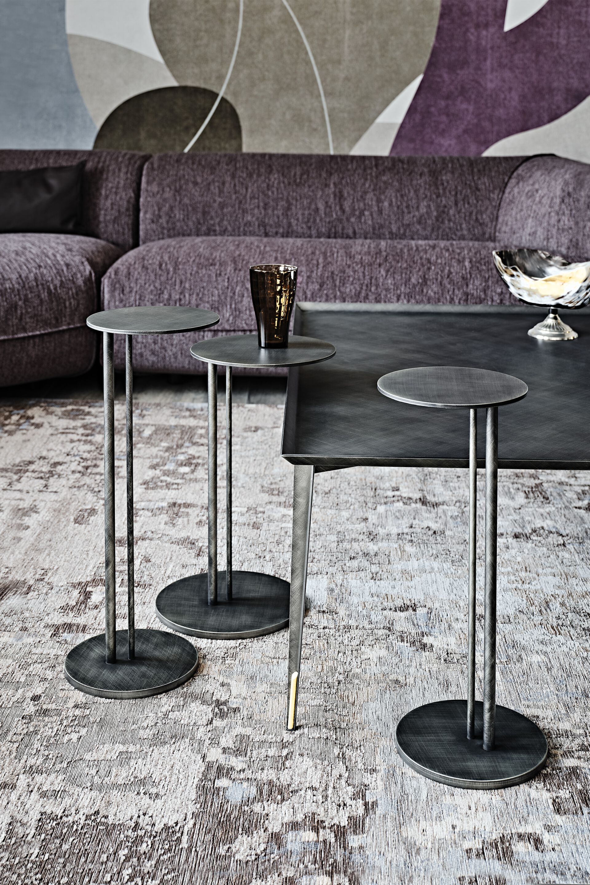 Круглый стальной журнальный столик Cattelan italia STING BRUSHED ARCH-00023117 - Вид №6