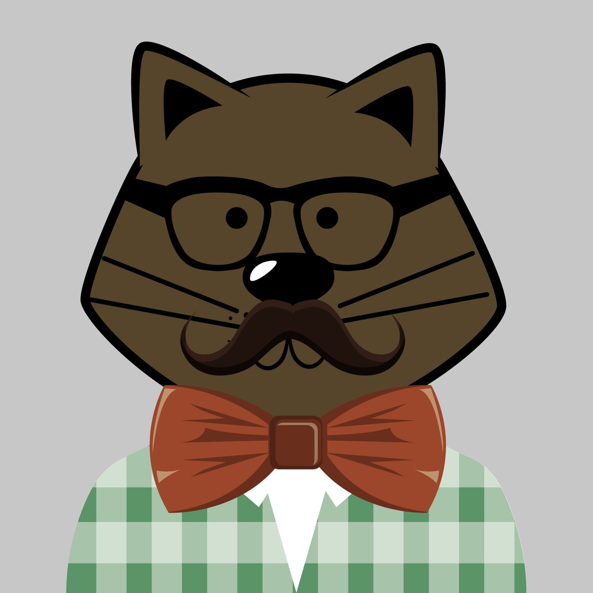 17982611 Картина на холсте «Hipster cat коричневый» 20х20 см Santreyd 