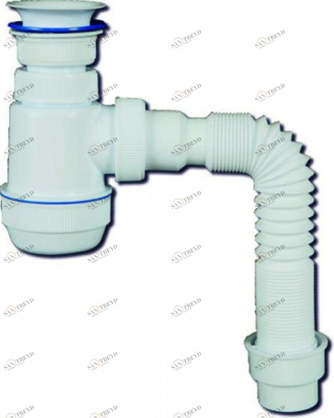 Сифон МИНИ Элит 1 1/2х40 пл.вып. с гиб.тр. 40х50 (30986710) МИНИ Элит WIRQUIN 15137