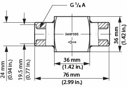 Danfoss CVH - корпус для пилотных клапанов CVH Штуцер 027F1160  - Вид №11