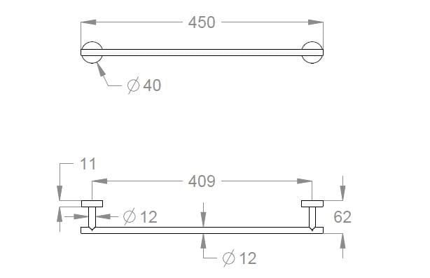 Держатель для полотенец из нержавеющей стали Fir Italia аксессуары для ванной комнаты сталь ARCH-00078931 - Вид №1