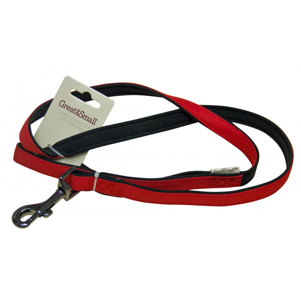 ПР0043659 Поводок для собак из высокопрочного рипстопа 25х750мм неопрен красный Great&Small 