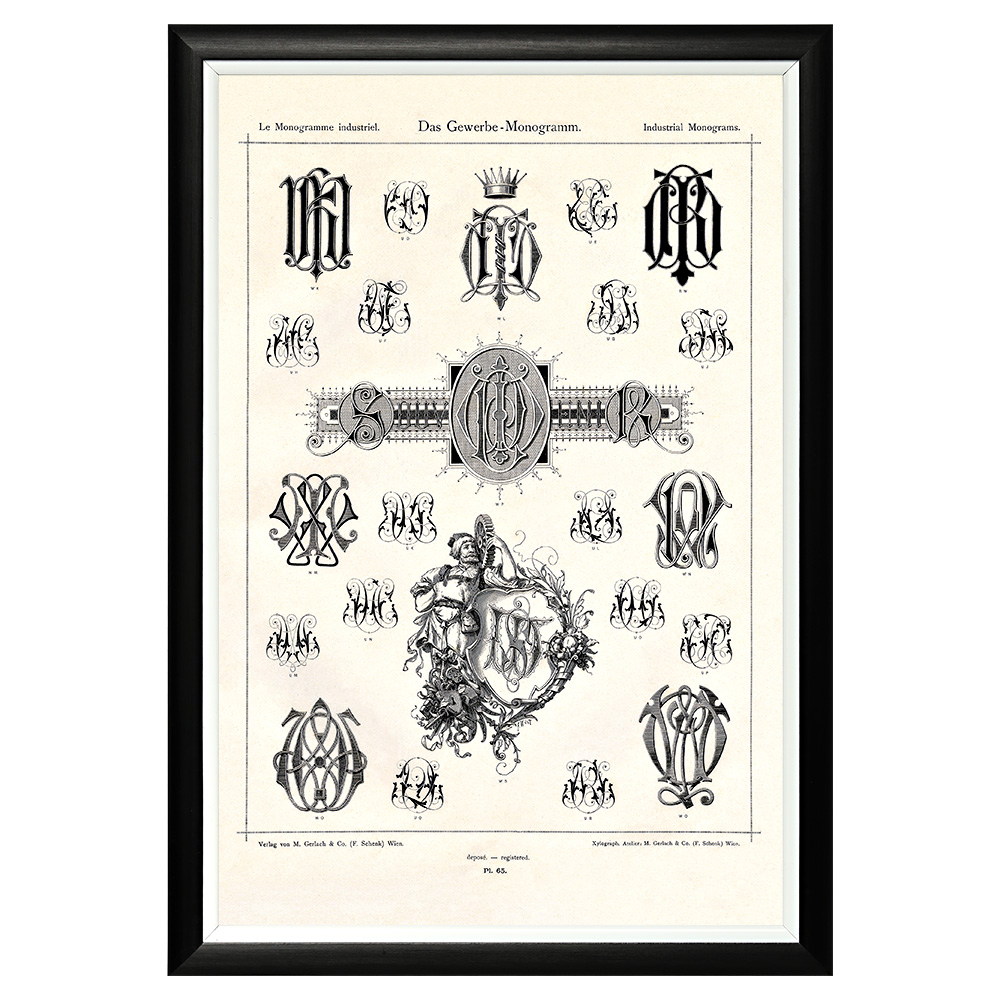 21080913 Арт-постер «Монограмма 65» Object Desire Азбука мечты 