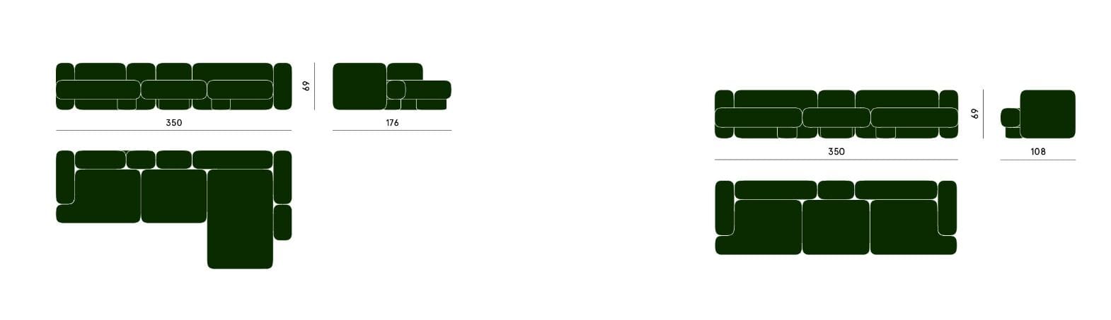 Модульный диван Carpanese Home CUSCO L - XL - XXL ARCH-00044966 - Вид №7