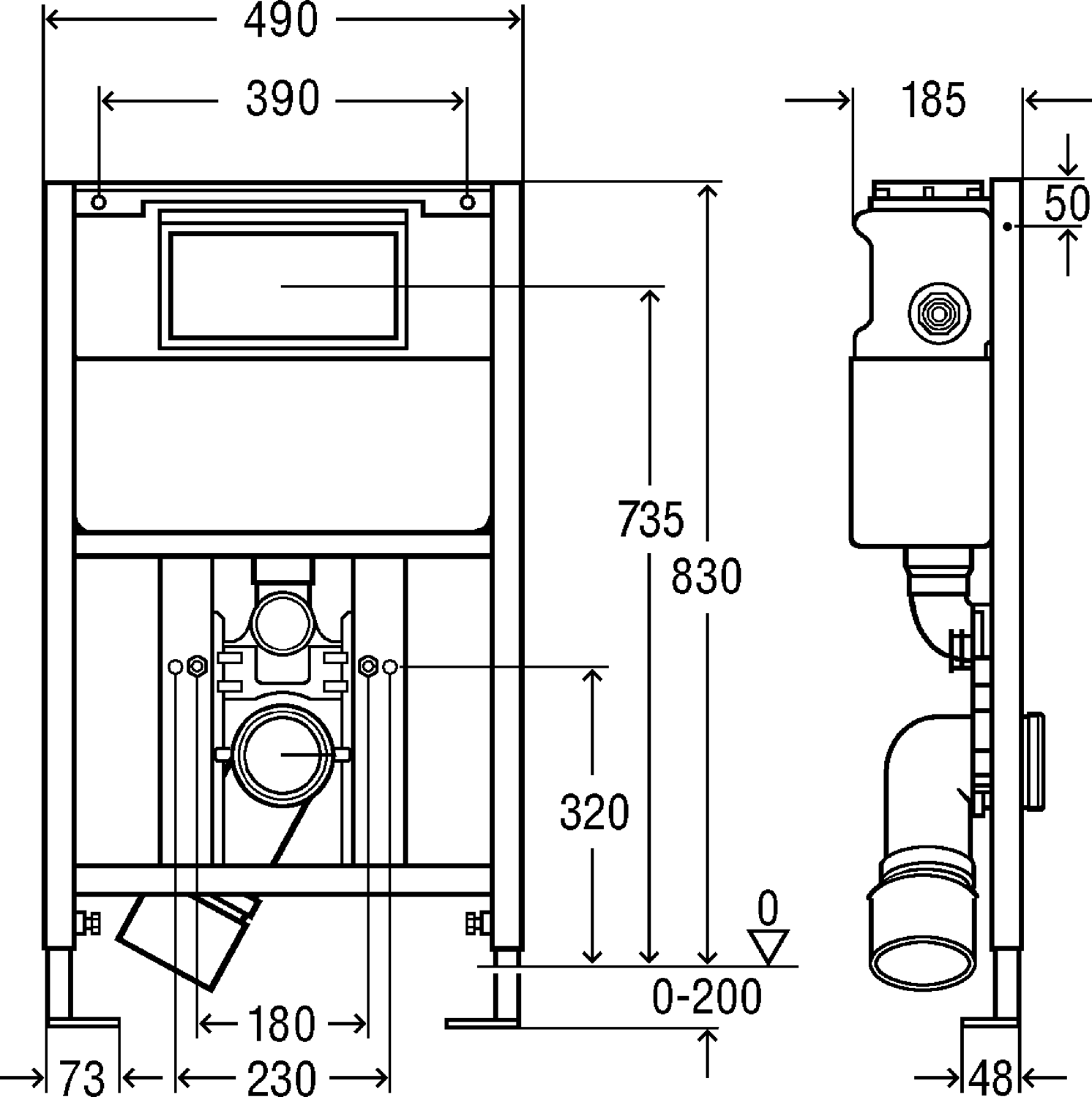 Системная техника  Viegaswift, Steptec, Viega Eco Plus, Viega Mono, панели смыва и принадлежности  T3 Viega Eco Plus  Элементы для унитазов VIEGA 718 336 Модель 8130.2 Santreyd  - Вид №2