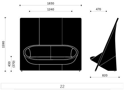 profim 2-х местный тканевый диван с высокой спинкой Wyspa sun-id-1422243 - Вид №6