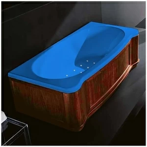 Ванна Gruppo treesse New Classic Young STA-V674C-DX-WO-G голубая с аэромассажем прямоугольная правая дерево орех