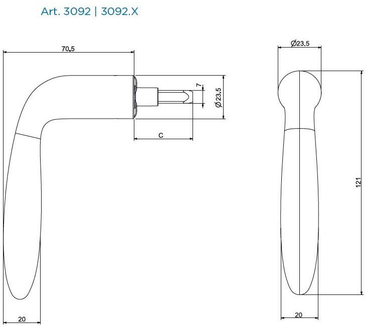MASTER ITALY Оконная ручка из литого алюминия sun-id-1372872 - Вид №18
