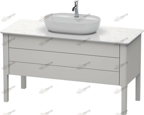 LU956603939 Тумбочка для консоли напольная Luv #LU9566 1338 x 570 мм Скандинавский белый шелковисто-матовый лак Duravit