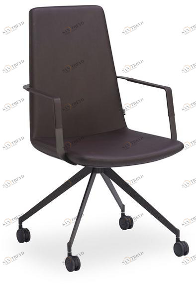 B&T Design Офисное кресло в коже на козелке с подлокотниками Zone sun-id-1436557