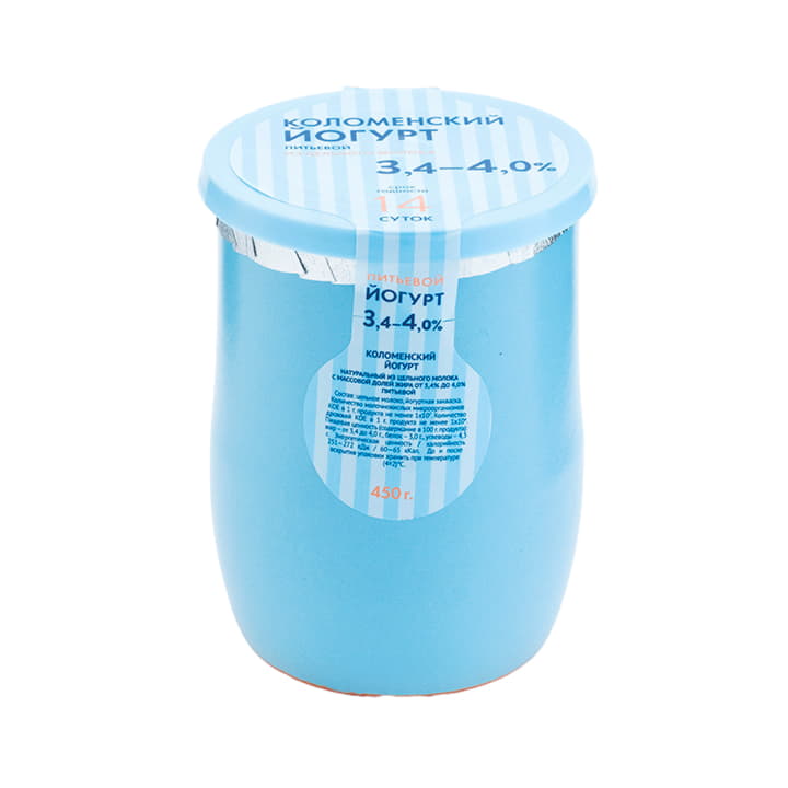 Йогурт Коломенский питьевой из цельного молока 3,4%-4,0% Коломенское молоко 450 г БЗМЖ Santreyd 14523