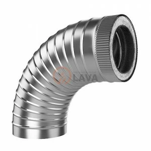 Сендвич-отвод LAVA 130/200, угол 90*, нерж. 304 (0,8)/439 (0,5)