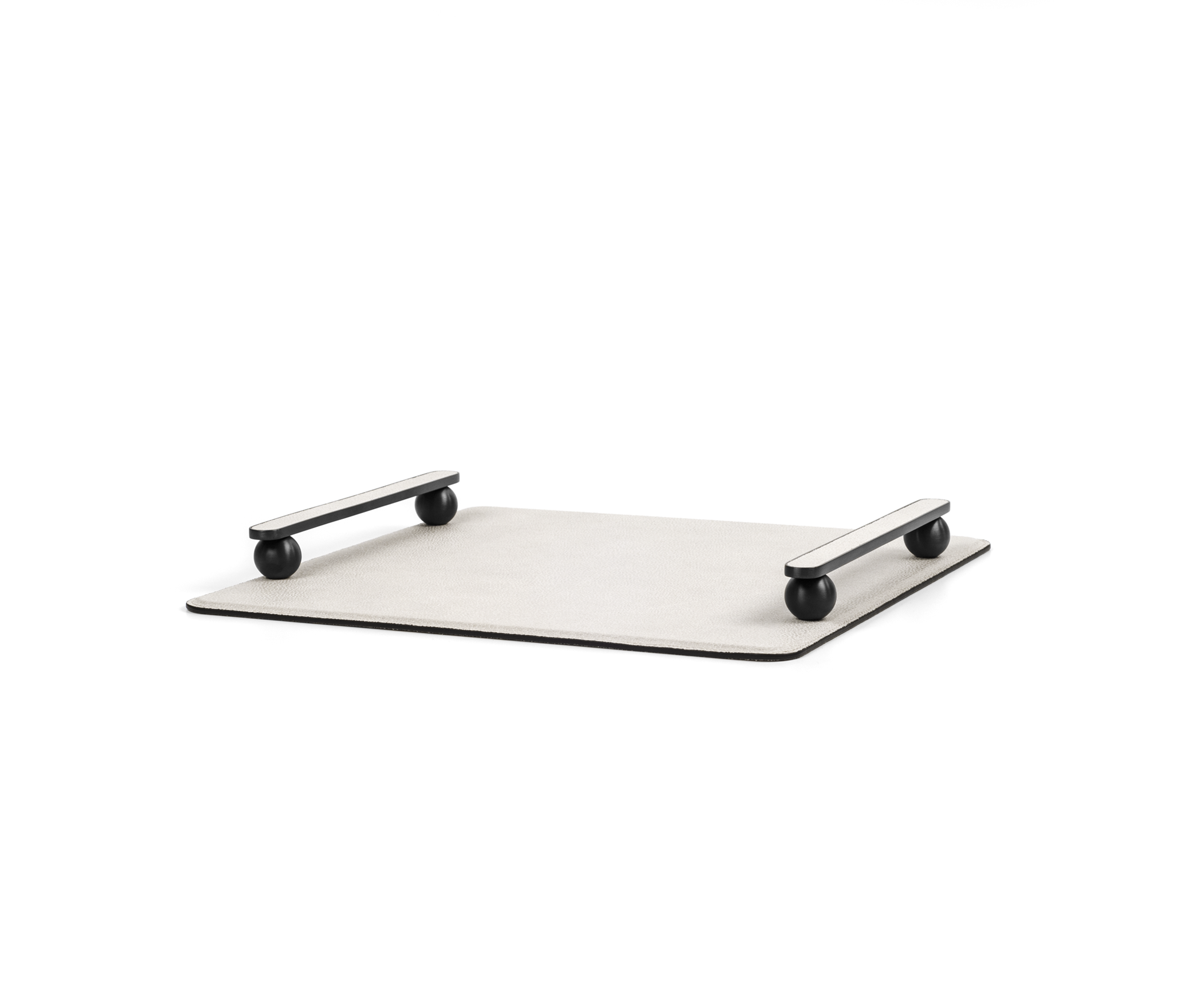 Памфили Поднос - 35,5X35,5 см / металл-хром/ари-кожа_крем Pinetti 00.1908.061.027 - Вид №1