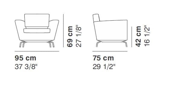Тканевое кресло с подлокотниками La Cividina Serie_50 ARCH-00121860 - Вид №8