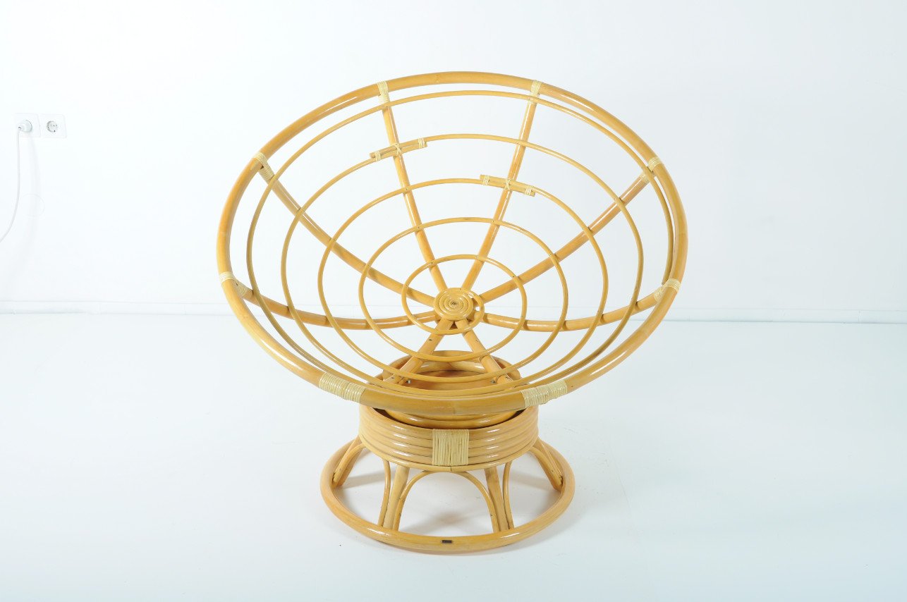 Кресло с подушкой бежевое из ротанга "Мед" Papasan 23/01В VINOTTI  00-3885509 Бежевый  - Вид №1