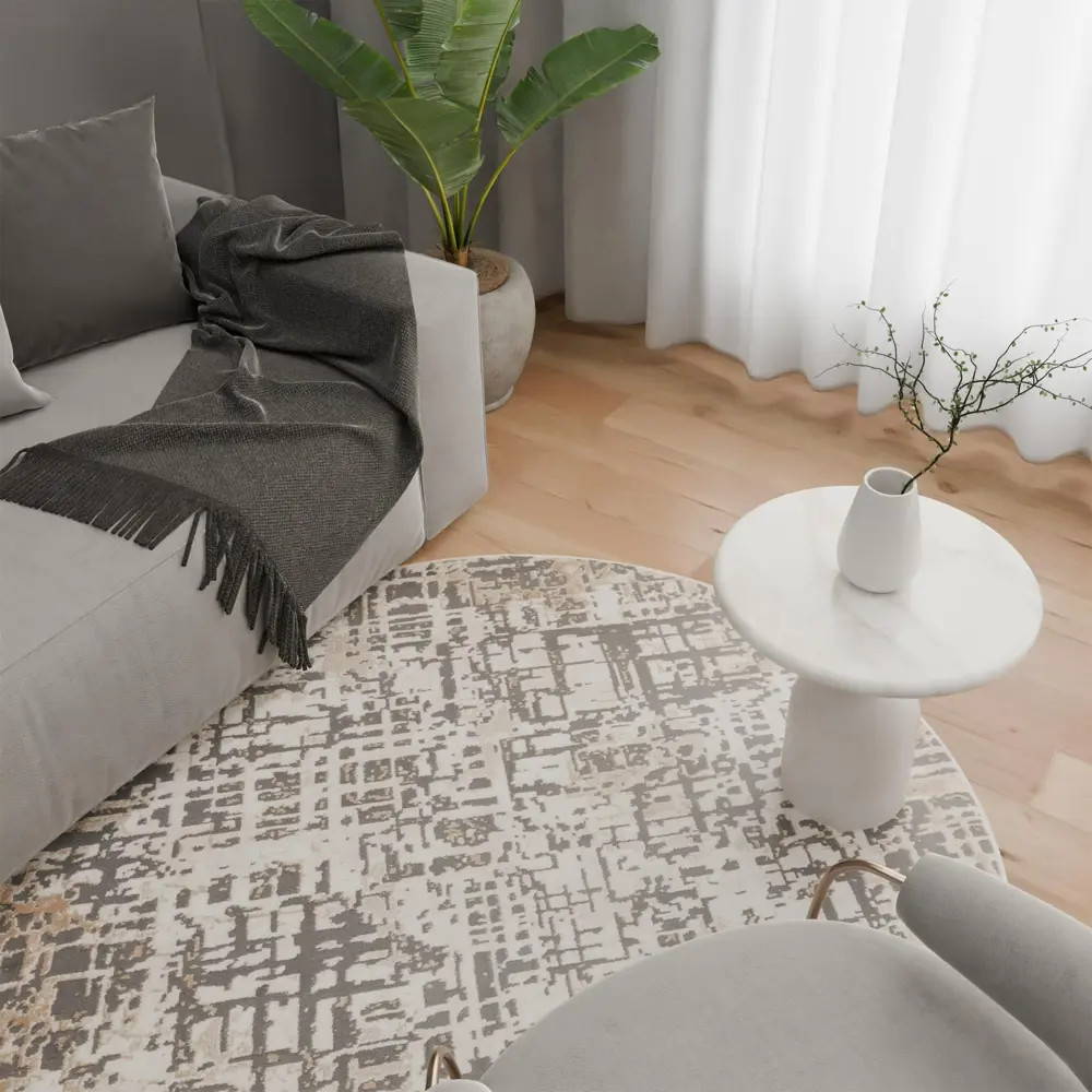 Ковер полипропилен Serenity D730 круг ø160 см цвет бежевый 82739366 STLM-2041004 