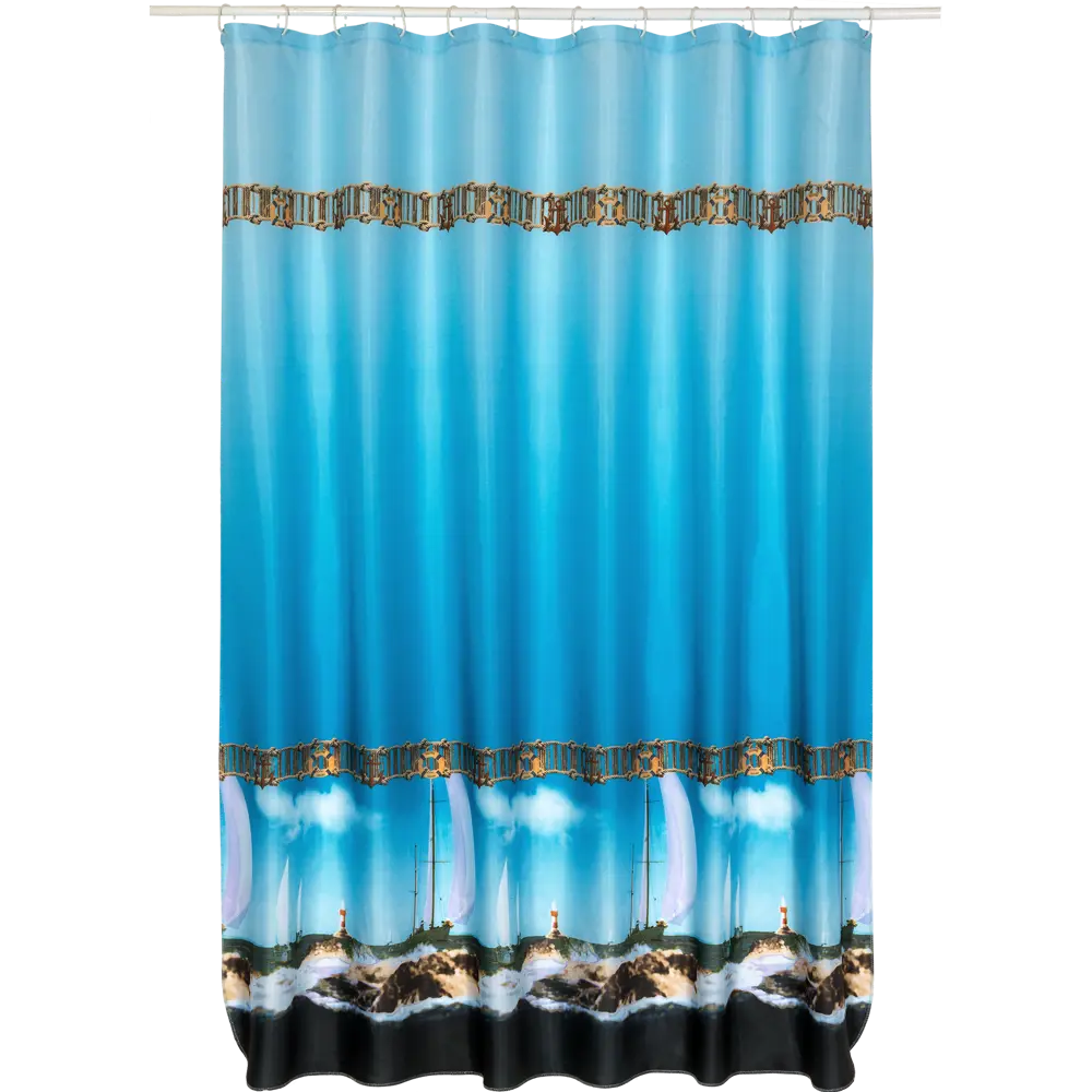 Штора для ванной комнаты «Парус» 180х180 см цвет синий ВИЛИНА Полиэстер STLM-2075623 - Вид №1