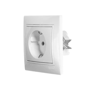 Розетка керамическая Lezard Mira, с заземлением, цвет белый