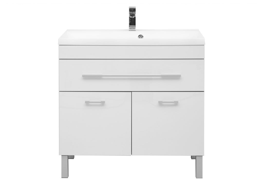 Тумба с раковиной Aquanet Верона NEW 90 белый (напольная 1 ящик 2 дверцы) 0018270800204119 - Вид №2