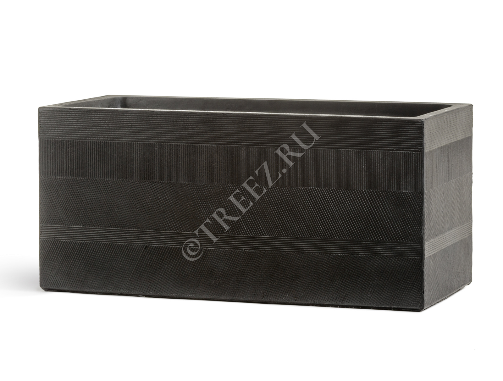 41.1019-0025-BLW-50 Кашпо  ERGO - серия Graphics - Низкий прямоугольник - Чёрный графит Цветочная коллекция  - Вид №2