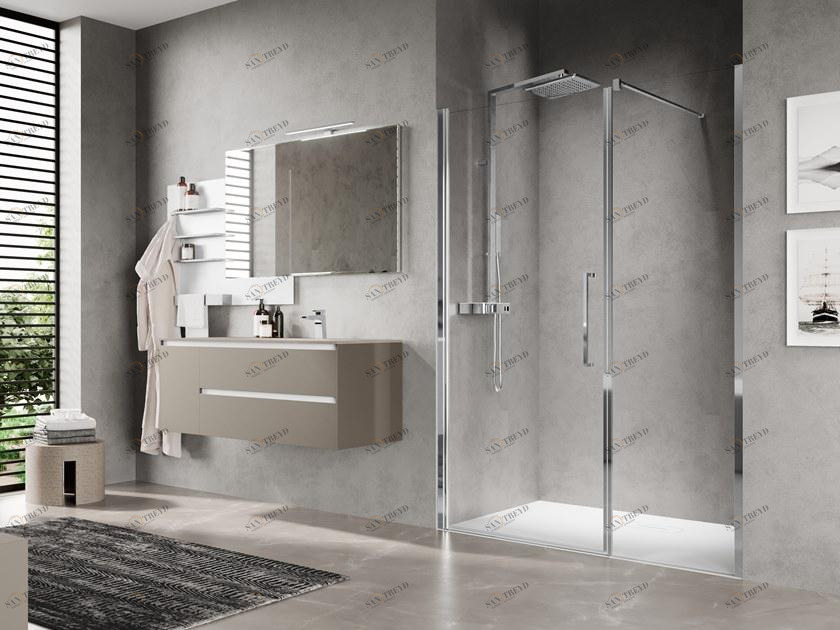 NOVELLINI Душевая ниша с распашной дверцей и фиксированная в линию Young plus sun-id-1369320