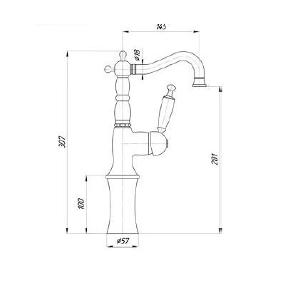 Смеситель MIGLIORE Oxford ML.OXF-6317.BR для раковины, высокий - бронза  - Вид №3