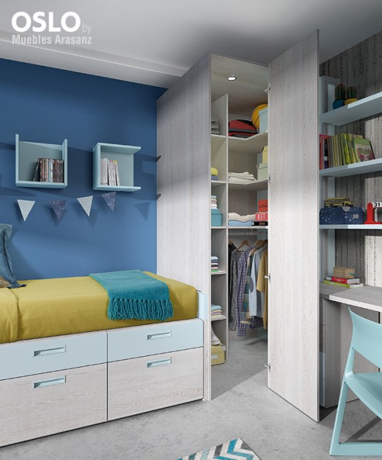 102909 Детская комната с компактной кроватью Ambiente 09 Arasanz Oslo Santreyd - Вид №3