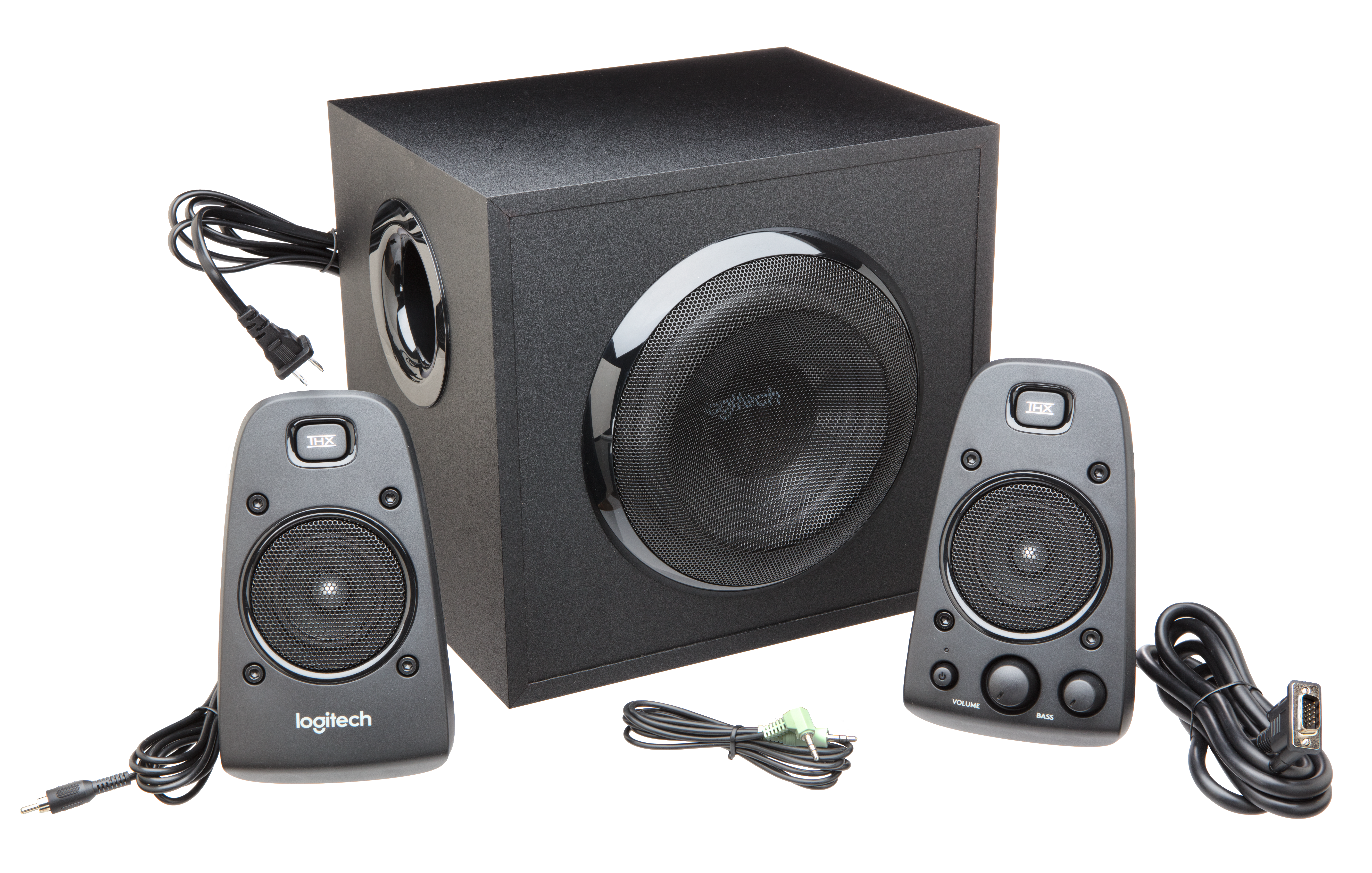 980-000403 Speaker system 2.1 z-623 black (2x35+130w, 35-20000hz, line in/out, black) Logitech Santreyd  - Вид №4
