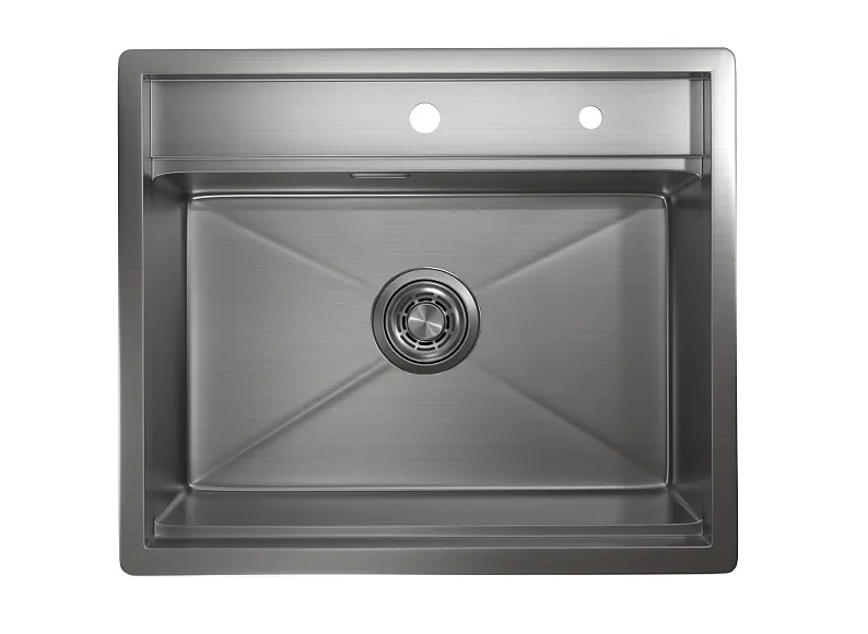 KS-6051, СТАЛЬ САТИН, стальная кухонная мойка KITCHEN SPACE GRANULA KS-6051-ST342 - Вид №1