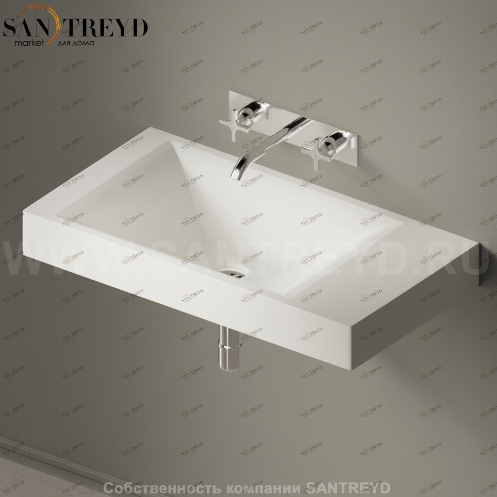 ACER15084SAZ Подвесная раковина настенная прямоугольная Agape  белая 