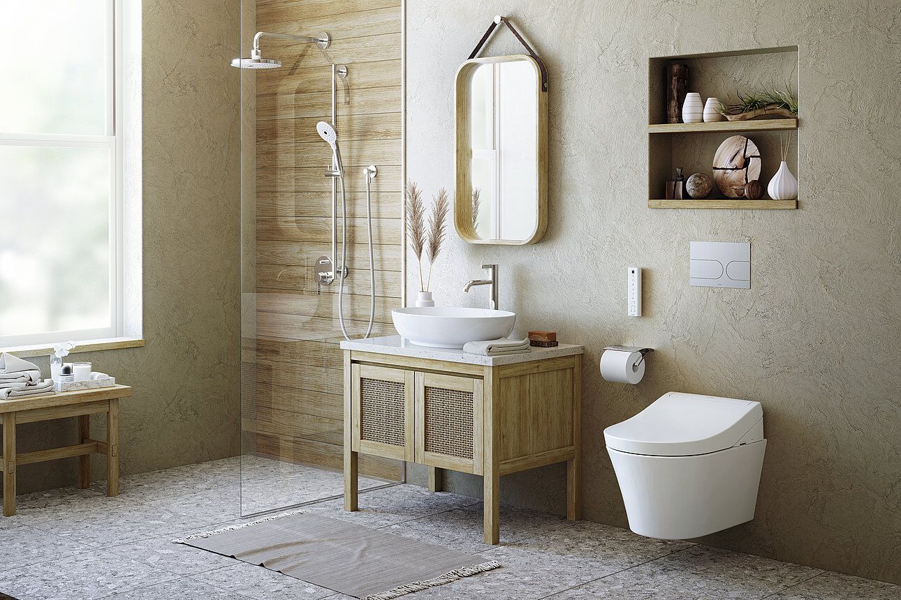 Керамический подвесной туалет биде с ручным душем TOTO Washlet® ARCH-00099967 - Вид №1