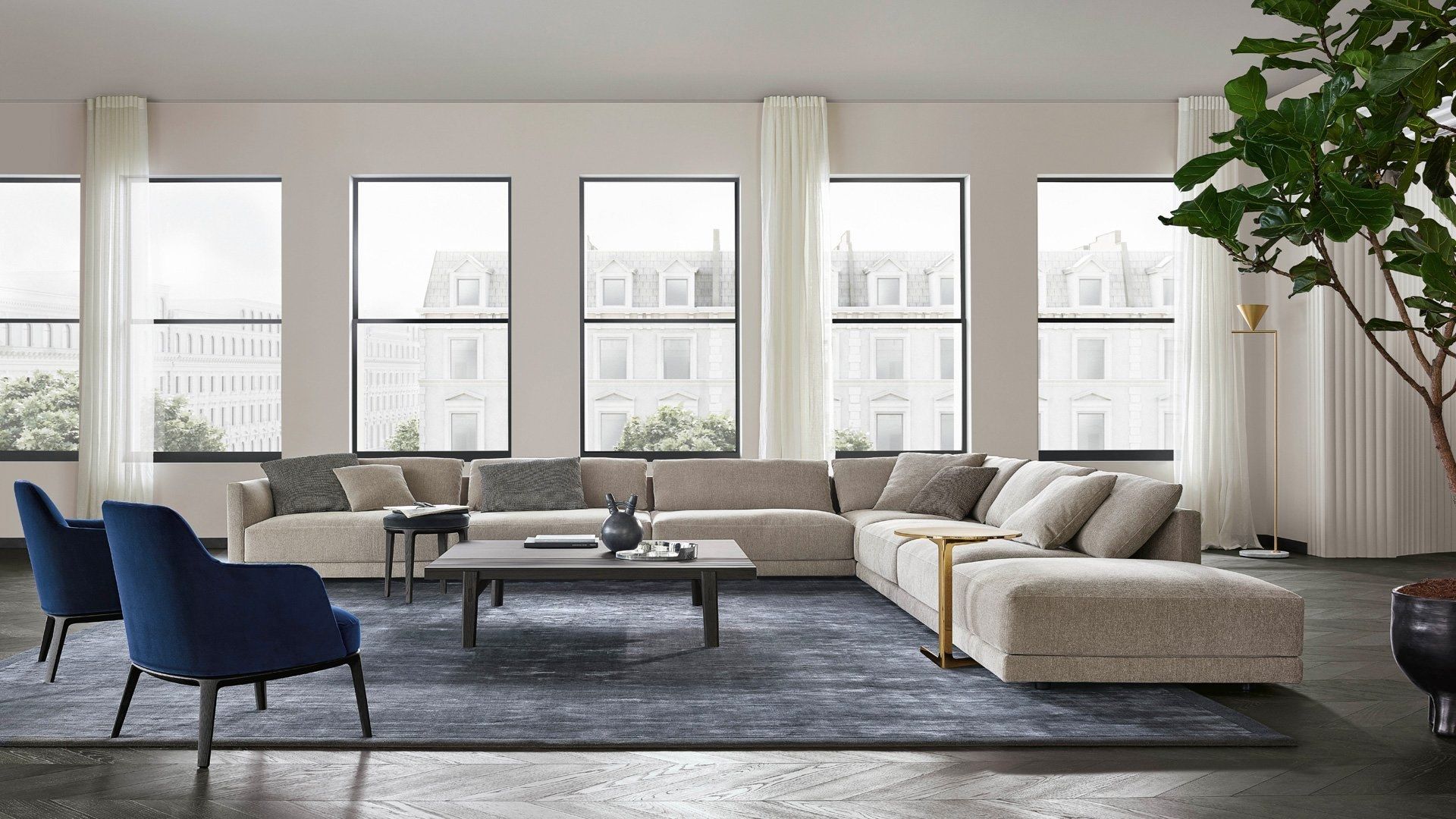 Угловой диван из ткани Poliform ARCH-00056131 - Вид №3