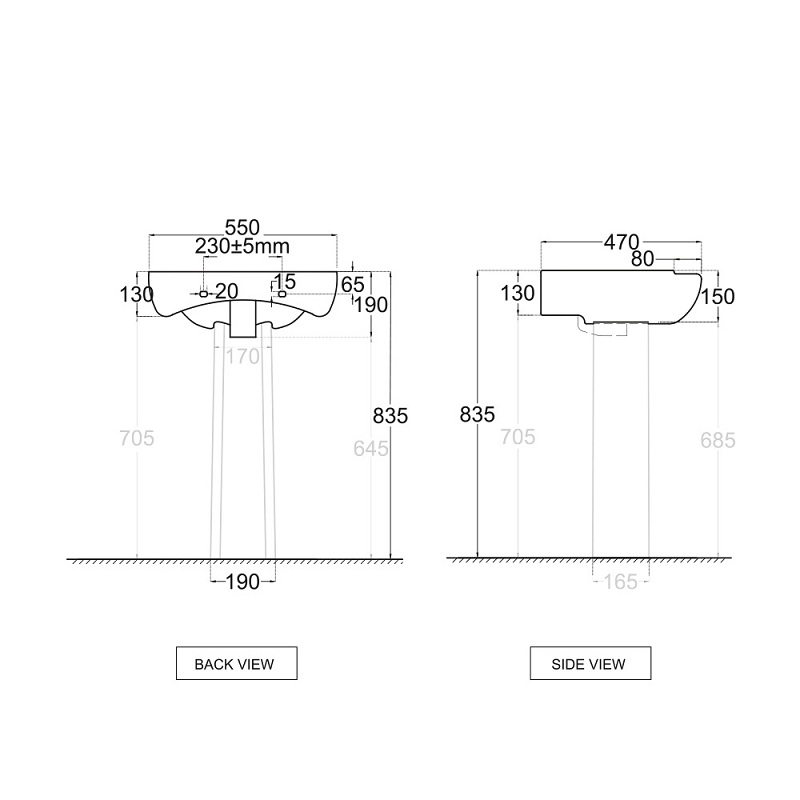 ARS-WHT-39801 Раковина Jaquar Aria Santreyd - Вид №2