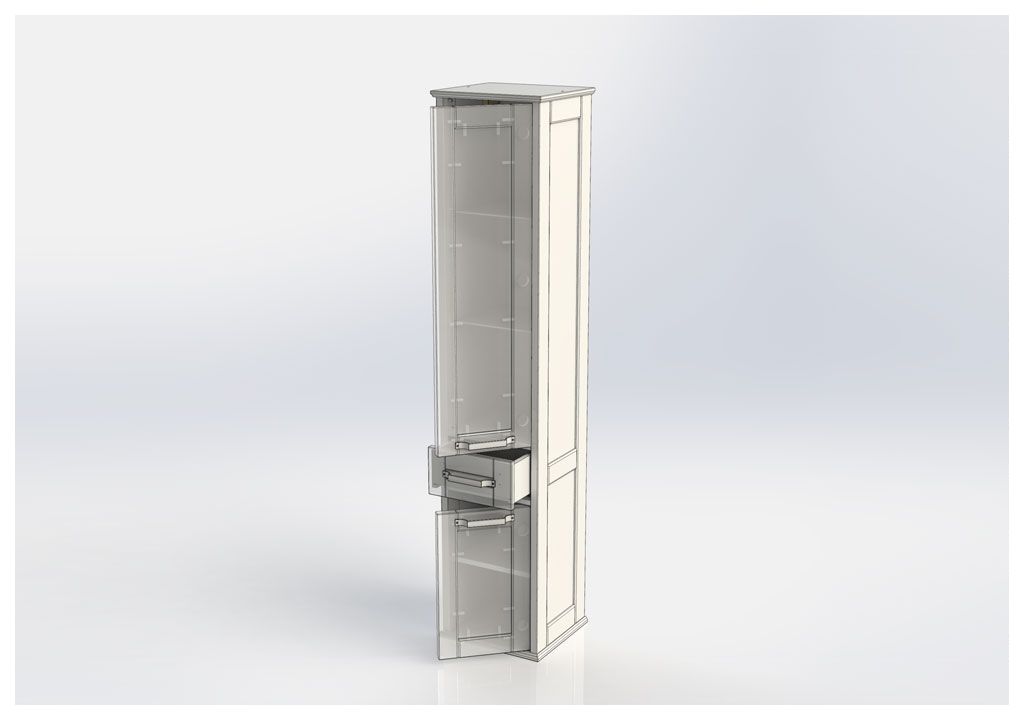 Шкаф-пенал для ванной Aquanet Денвер 36 R белый 00199214 - Вид №7