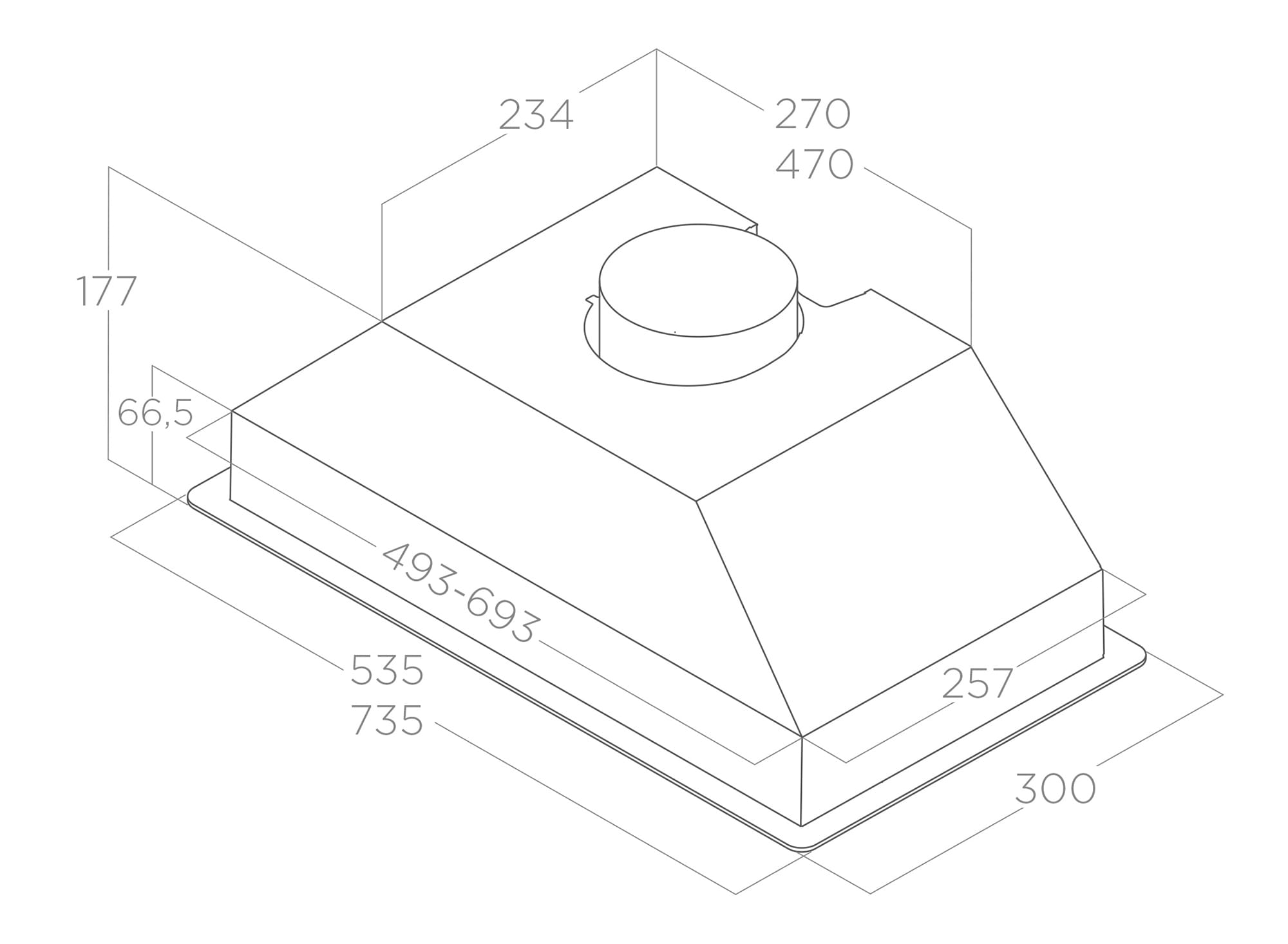 9226641 Вытяжка полновстраиваемая Elica ERA BL/A/72 черный STDN-0071373 - Вид №9