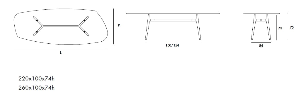 Стеклянный стол свободной формы Sovet Italia LEWOOD SHAPED 03 ARCH-00033917 - Вид №2