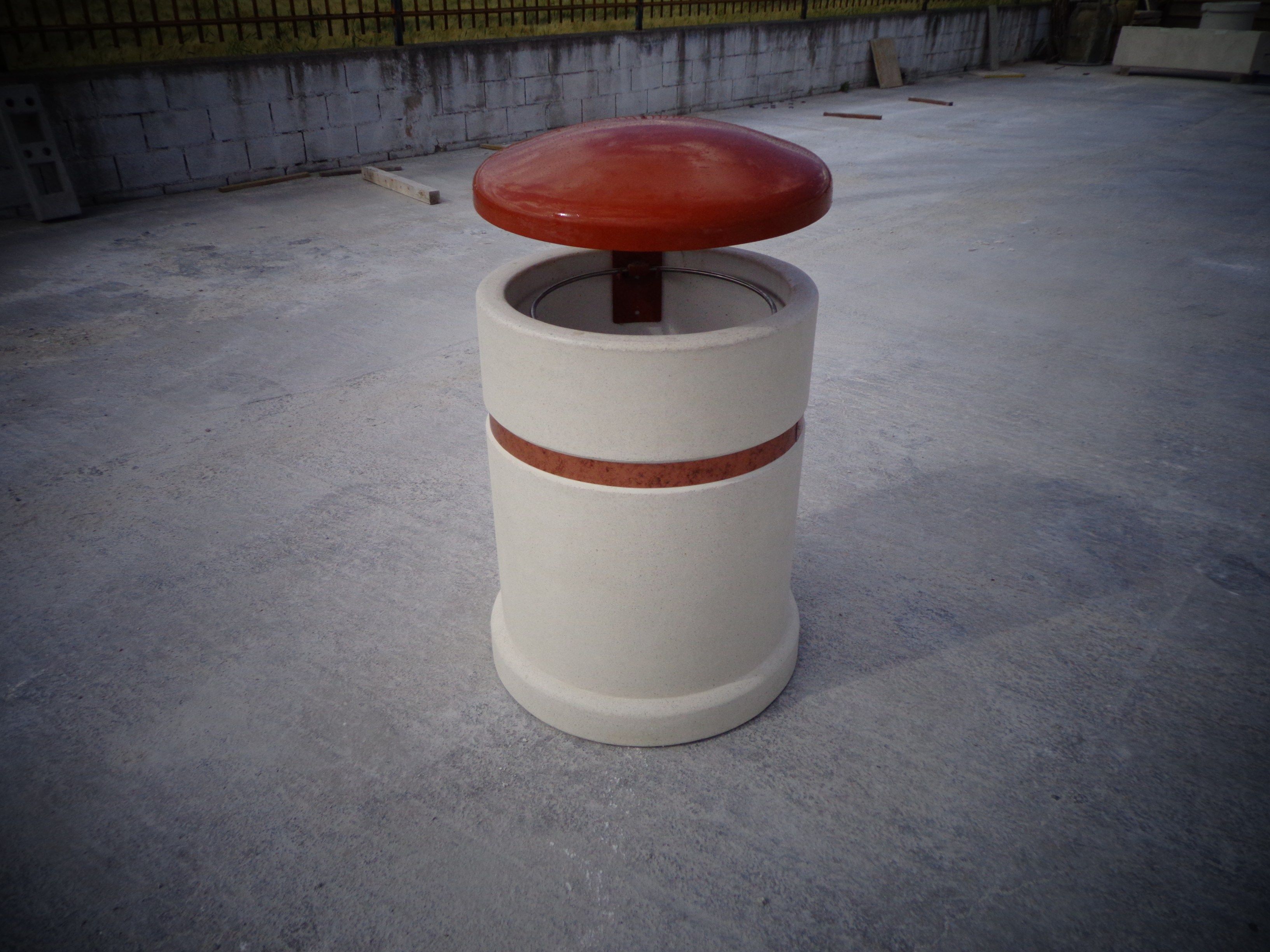 Реконструированный каменный держатель для мусора с крышкой Viscio Urban Design BROLLY ARCH-00064882 - Вид №5