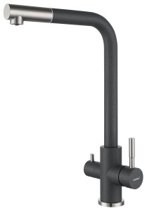 Кухонный смеситель Z-5421 темно-серый GranFest QUARZ