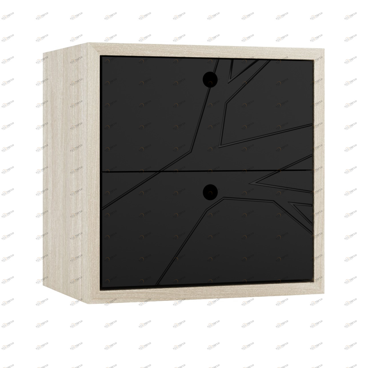 Тумба прикроватная черный дуб "Лория" ODINGENIY  178414 Бежевый;черный 