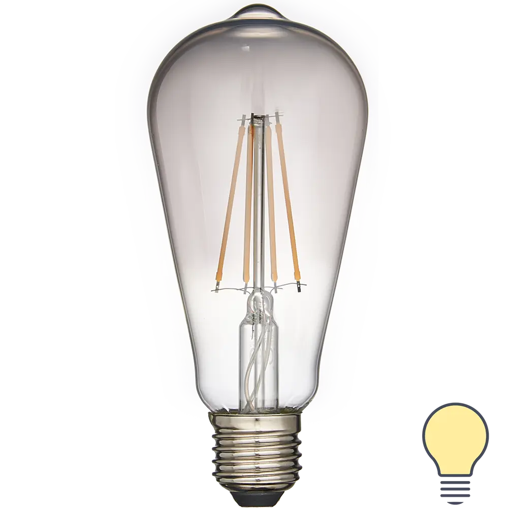 Лампа умная светодиодная Osram Smart Plus E27 220-240 В 6 Вт эдисон тонированная 540 лм, теплый белый свет LEDVANCE STLM-2092828
