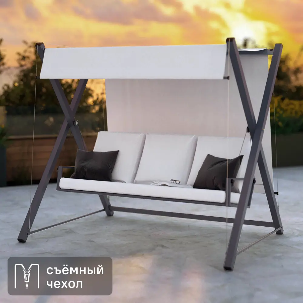 Naterial Odyssea — садовые качели для троих с регулируемым тентом 84855720 STLM-0963500