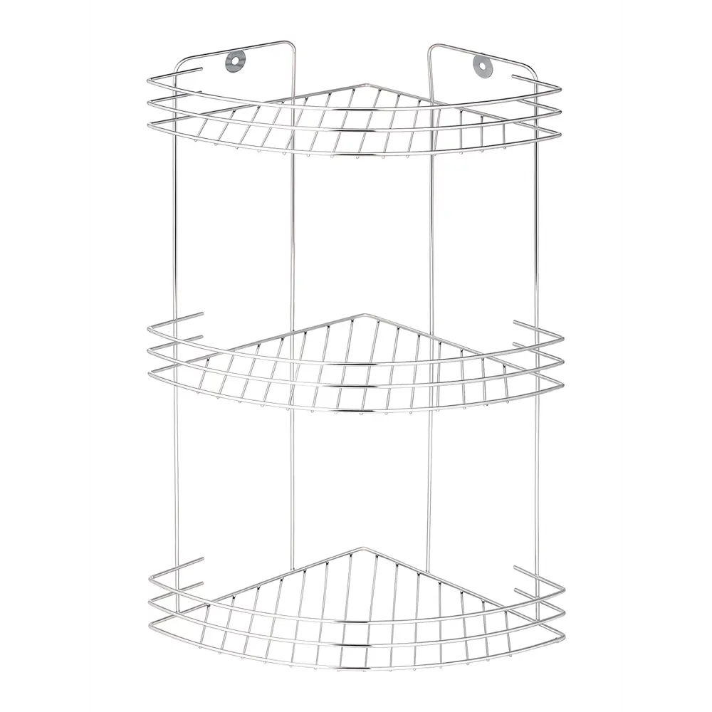 Полка для душа Delphinium Стил угловая 3 яруса цвет хром STLM-2018469