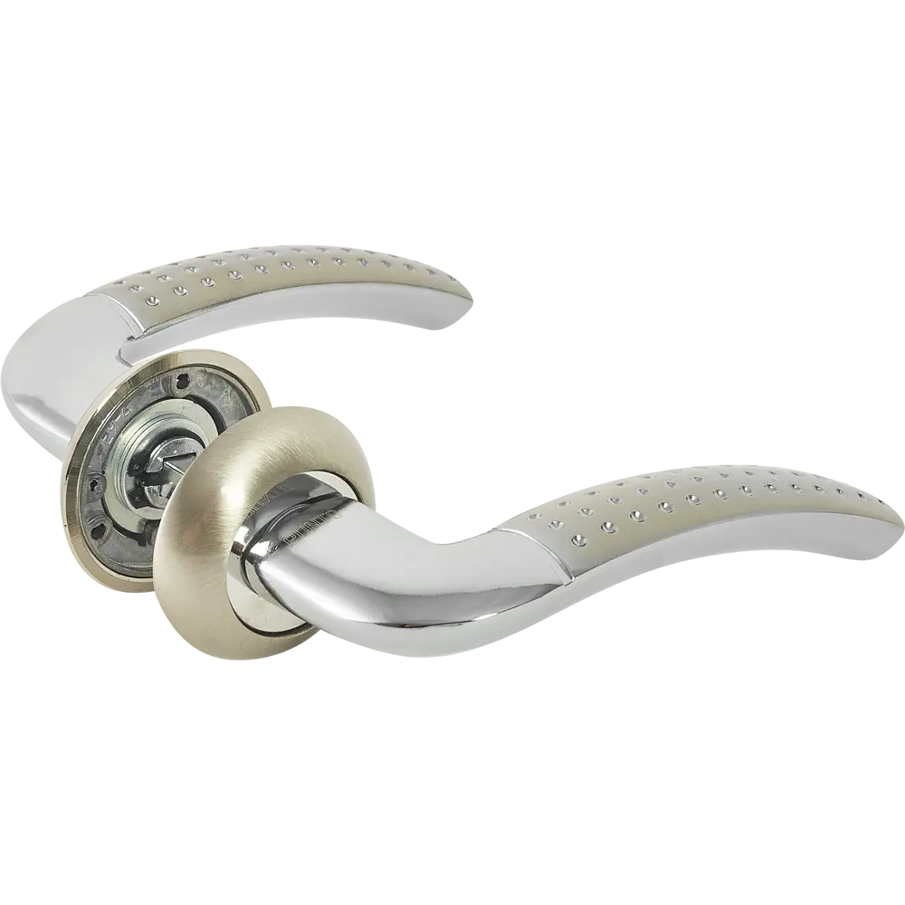 Ручки дверные на розетке Logica 4 алюминий цвет матовый никель/хром PUNTO STLM-2020128