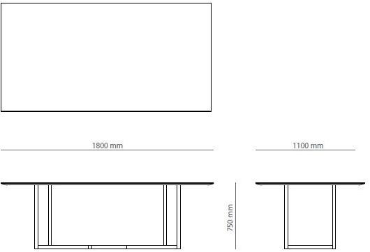 PRADDY Прямоугольный обеденный стол из нержавеющей стали и дерева  Ml187  - Вид №2