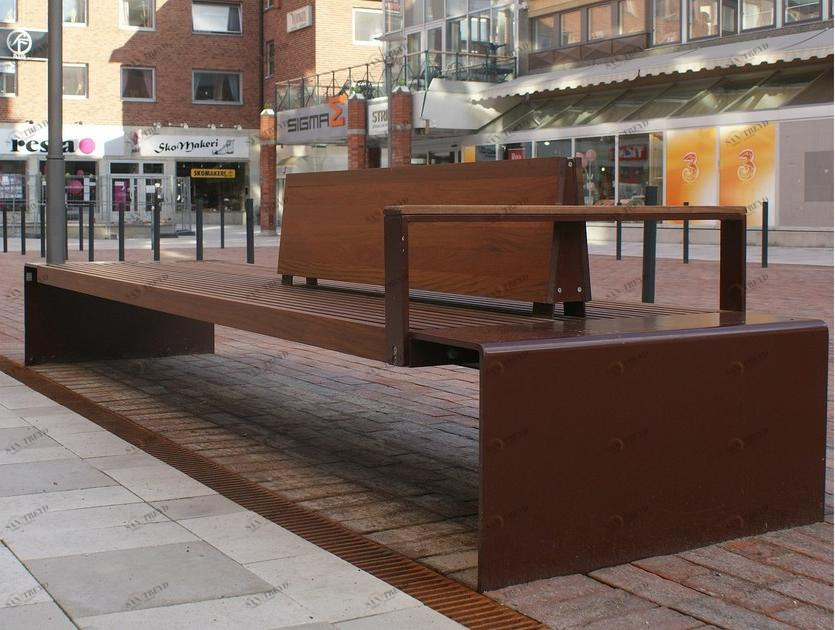 Nola Industrier Скамья стальная с подлокотниками со спинкой sun-id-1502466