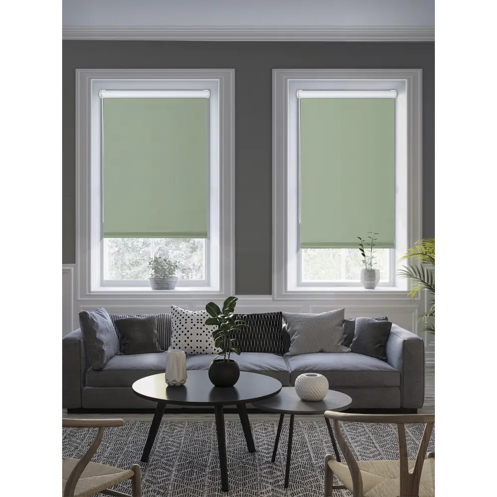 Штора рулонная блэкаут Midnight 50x175 см зеленая GARDEN STLM-2180172 - Вид №4