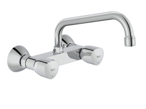 Настенный кухонный смеситель с 2 отверстиями и отдельными розетками