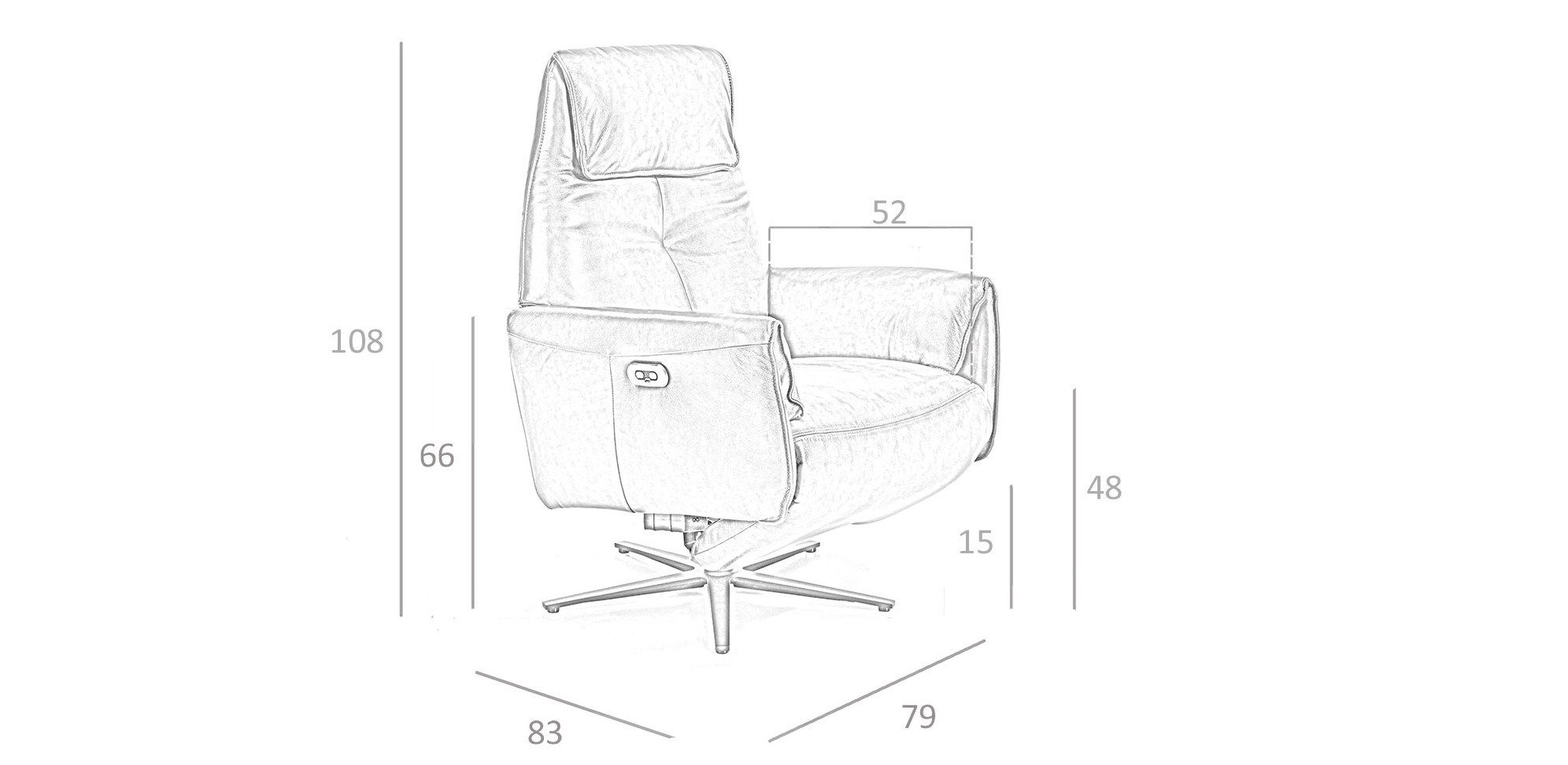 5-спицевое кожаное кресло с электроприводом Angel Cerda Nature Life ARCH-00069421 - Вид №9